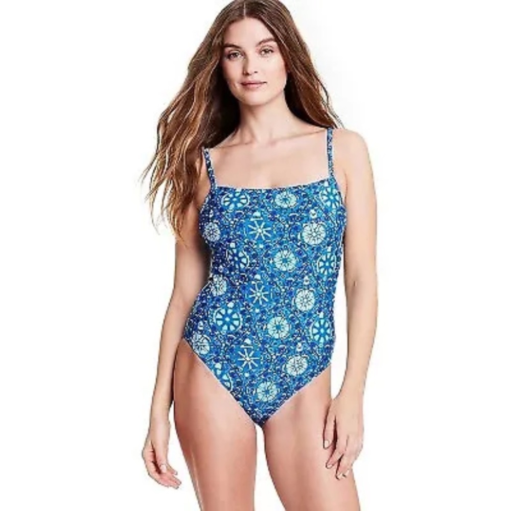 Target Blue Multi-Print One-Piece Swimsuit